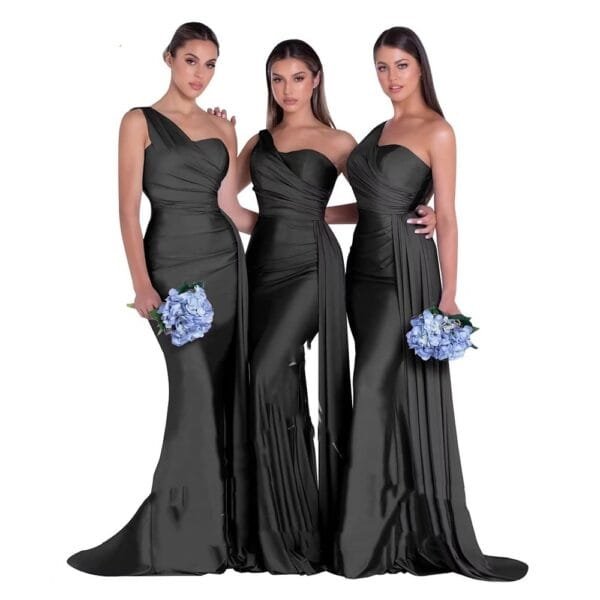 Plus Size Fat MM Mermaid One Shoulder Elegant Wedding Dress - Image 2