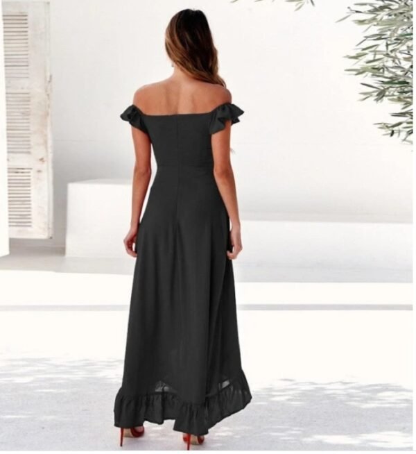 Women's Skirts, Large Sloping Shoulders Long Dress With Ruffles - Image 2