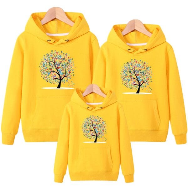 Parent-child Wear A Family Of Three Whole Family Mother And Child Wear Hooded Sweater Coat - Image 6