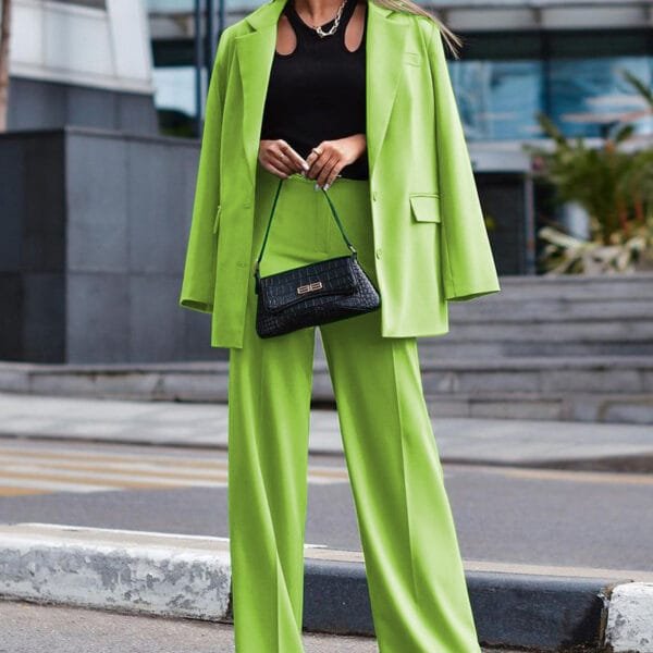 Autumn And Winter New Solid Color Long-sleeved Women's Casual Suit Two-piece Suit - Image 6