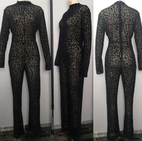 European and American Style Sexy Lace Jumpsuit Long Sleeves - Image 4