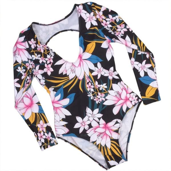 One Piece Swimsuit Women's Long Sleeve Sunscreen Diving Suit Swimsuit Printing - Image 4