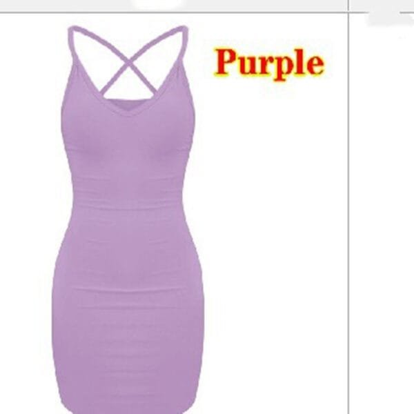 Pure Color Simple Hanging Neck Tight-fitting Hip Skirt - Image 4