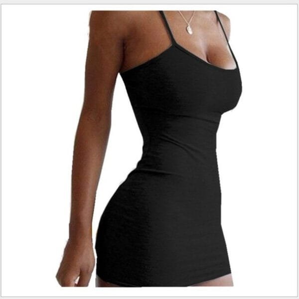 Pure Color Simple Hanging Neck Tight-fitting Hip Skirt - Image 8