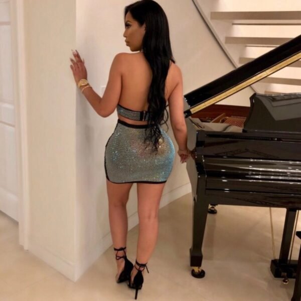 Women Diamonds Two Piece Set Dress - Image 2