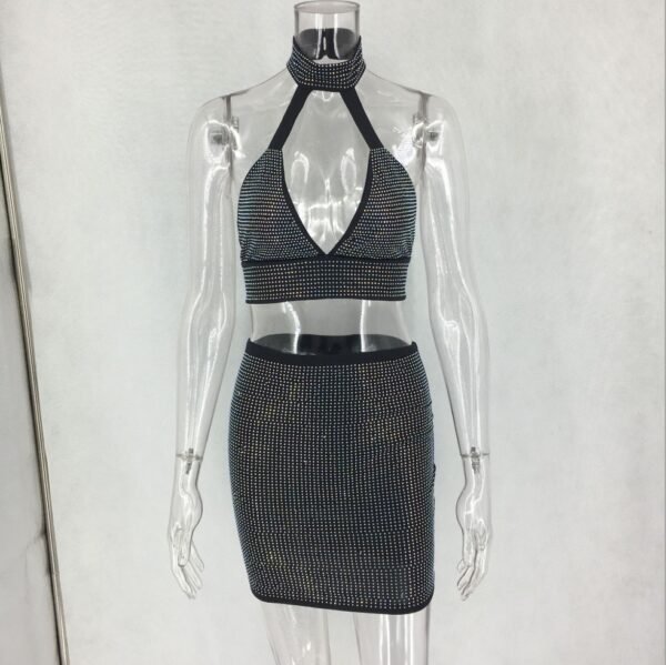 Women Diamonds Two Piece Set Dress - Image 3