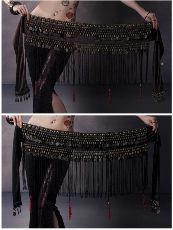 Belly Dance Waist Scarf Performance Tassel Hip Scarf Ethnic Tribe Dance Costume Belly Dance Waist Chain - Image 8
