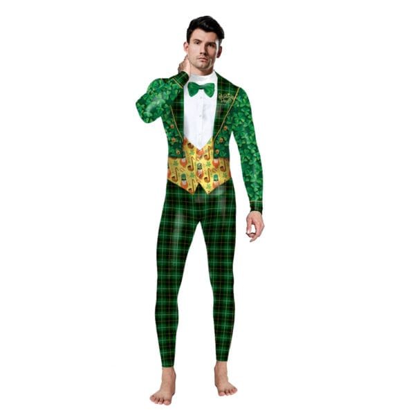 St. Patrick's Day Green Bow Digital Print Performance Dress - Image 3