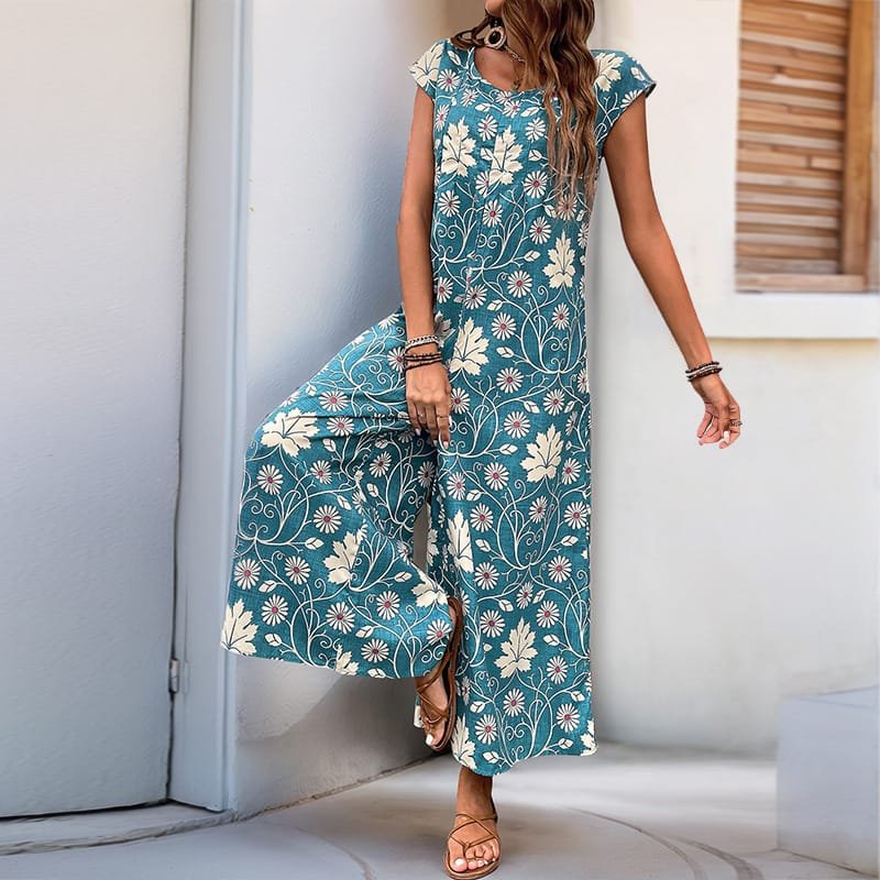 European And American Jumpsuit Printed Wide Leg Jumpsuit - Image 3