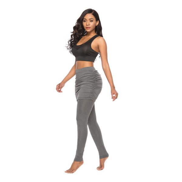 Pack hip side pleated skirt fake two leggings skirt - Image 2