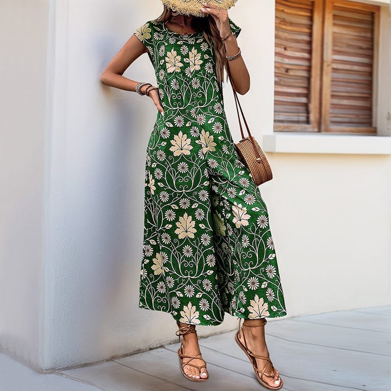 European And American Jumpsuit Printed Wide Leg Jumpsuit - Image 7