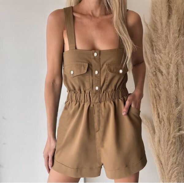 Women's Overalls Strap Denim Shorts One-piece - Image 2