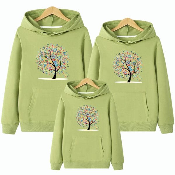 Parent-child Wear A Family Of Three Whole Family Mother And Child Wear Hooded Sweater Coat - Image 5