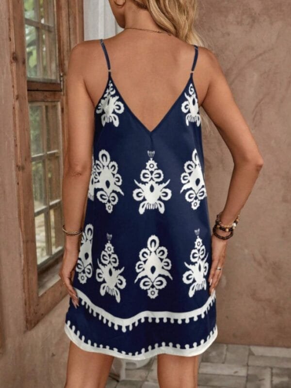 Spring Women's Retro Printed Sleeveless Dress - Image 2