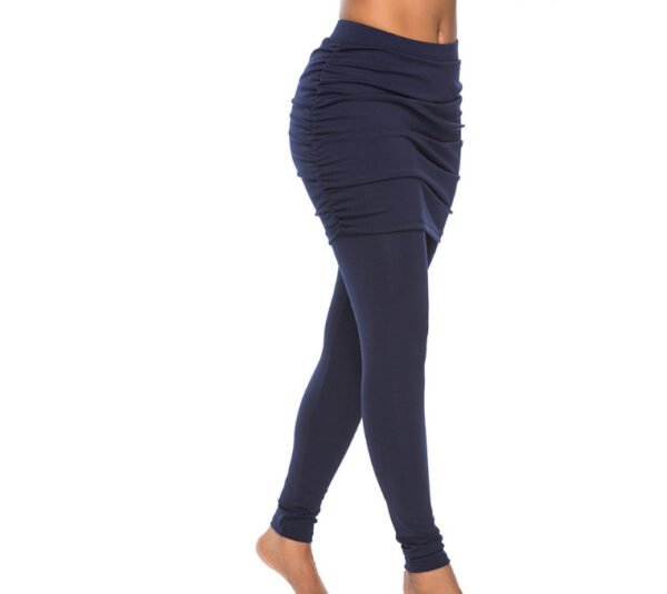 Pack hip side pleated skirt fake two leggings skirt - Image 6