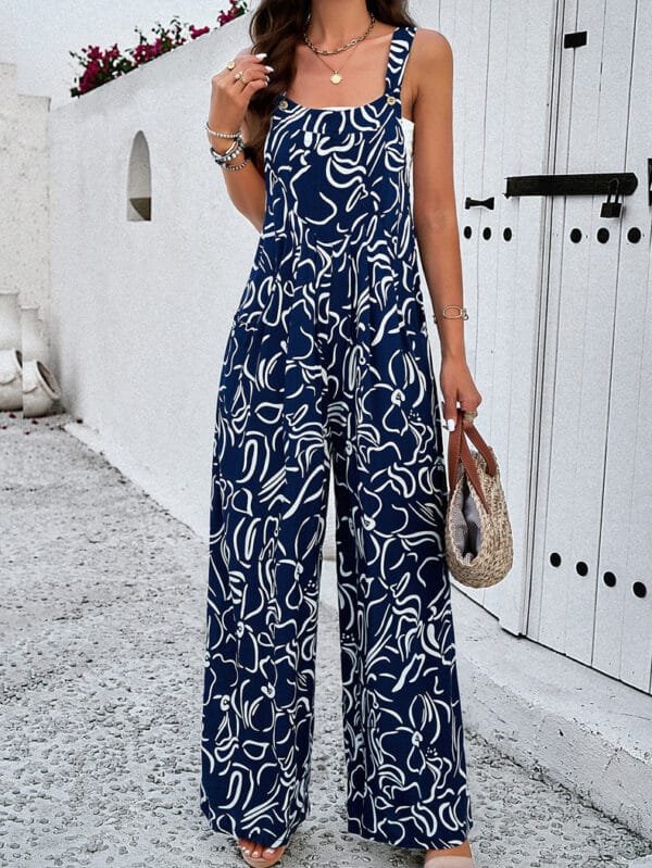 Women's Loose All-match Casual Printed Jumpsuit - Image 7