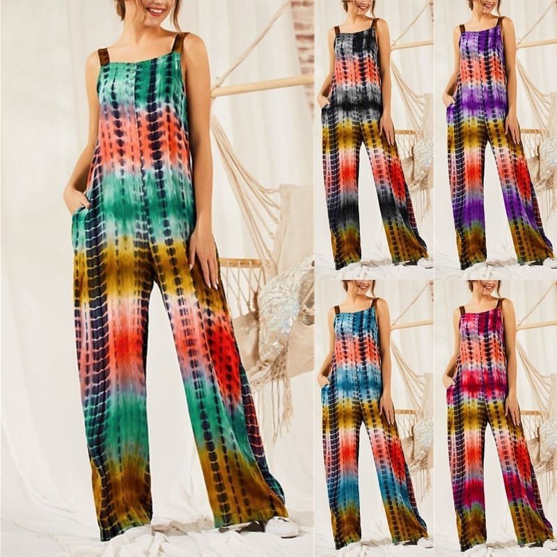 Gradient Color Loose Women's One-piece Overalls - Image 6