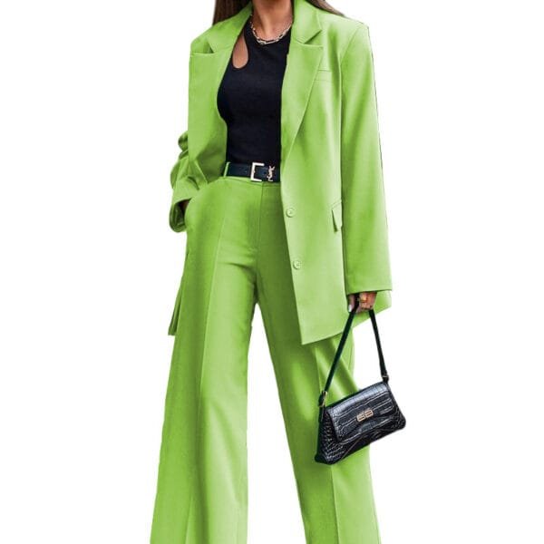 Autumn And Winter New Solid Color Long-sleeved Women's Casual Suit Two-piece Suit - Image 2