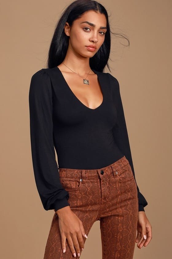 V-neck Balloon Sleeve Tights - Image 6