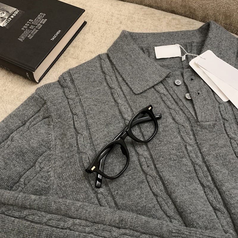 Winter Warm Lapel Sweater Men's Korean Style Handsome High Sense - Image 2