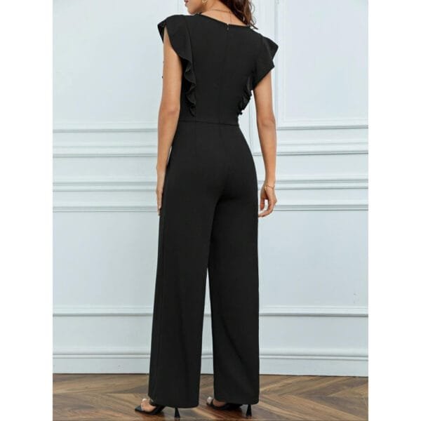 Women's High Waist Ruffles Wide Leg Jumpsuit - Image 3
