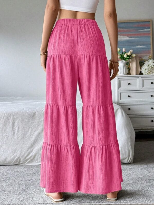 Women's Elegant Textured Casual Comfortable Long Pants - Image 5