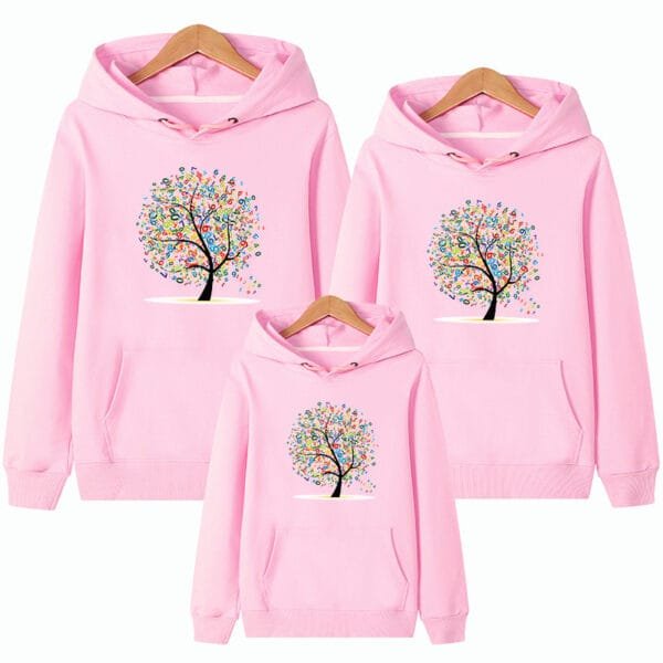 Parent-child Wear A Family Of Three Whole Family Mother And Child Wear Hooded Sweater Coat - Image 4