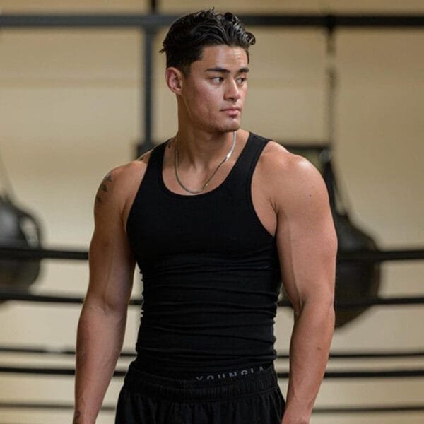 Men's Summer Knitted Ice Silk Rib Fitness Sports Casual Slim Vest - Image 2