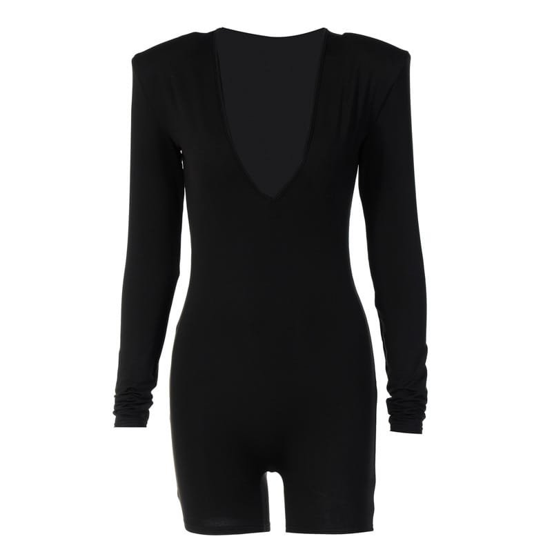 V-Neck Long Sleeve Slim Fit Leggings - Image 4