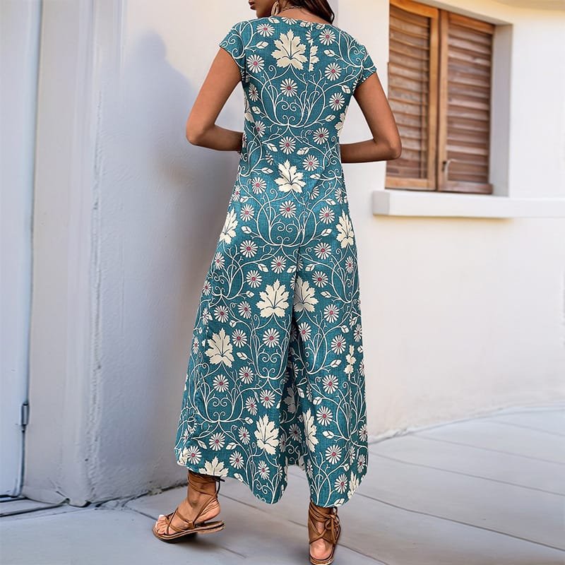 European And American Jumpsuit Printed Wide Leg Jumpsuit - Image 4