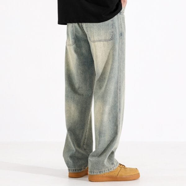 Yellow Mud Dyed Straight Jeans For Men - Image 4