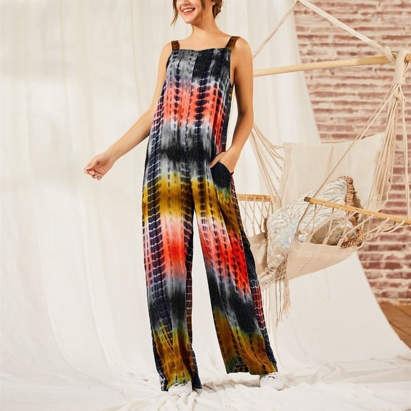 Gradient Color Loose Women's One-piece Overalls - Image 4