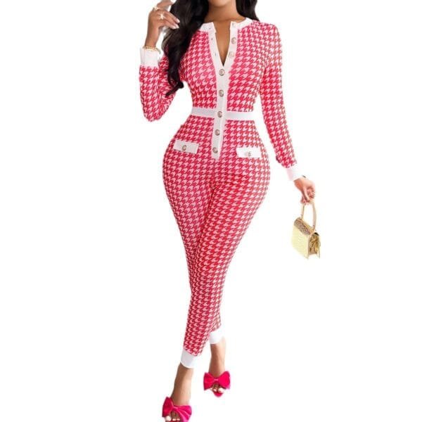 Autumn And Winter European And American Women's Clothing Tight Jumpsuit - Image 5