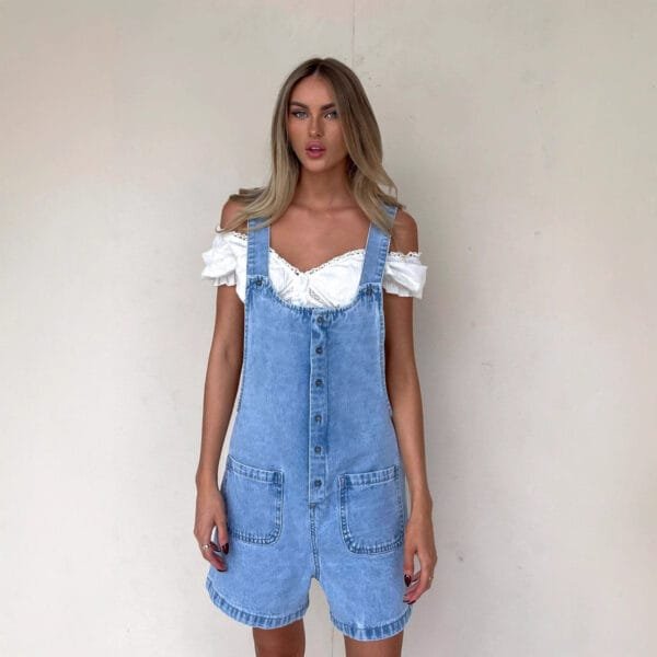 Women's Suspender Trousers Slim Straight One-piece - Image 3
