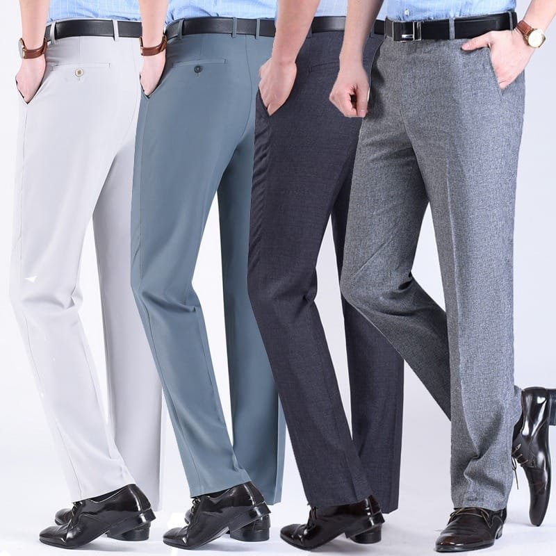 Men's Suit Pants High Waist Loose Business Formal Wear