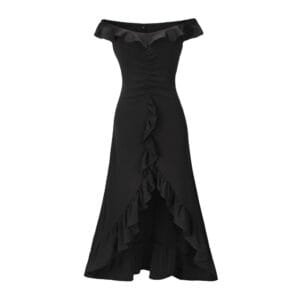 Women's Skirts, Large Sloping Shoulders Long Dress With Ruffles