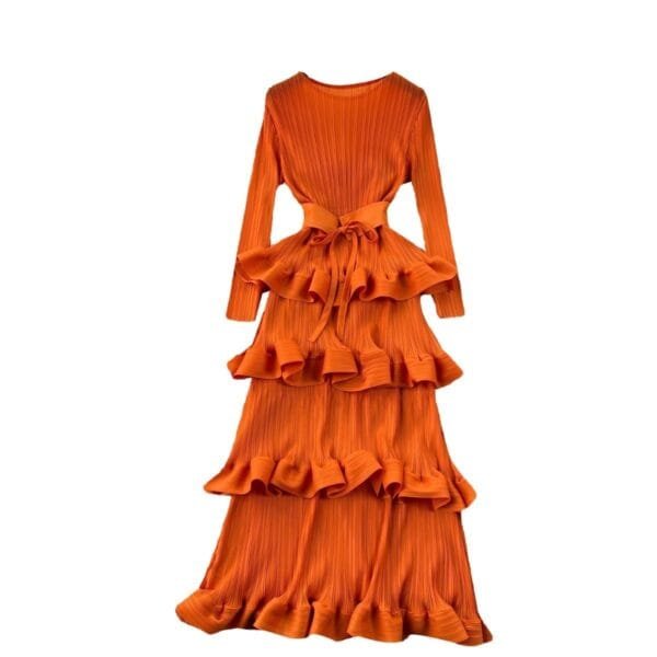 Cake Heavy Industry Pleated Slim Long Dress - Image 3
