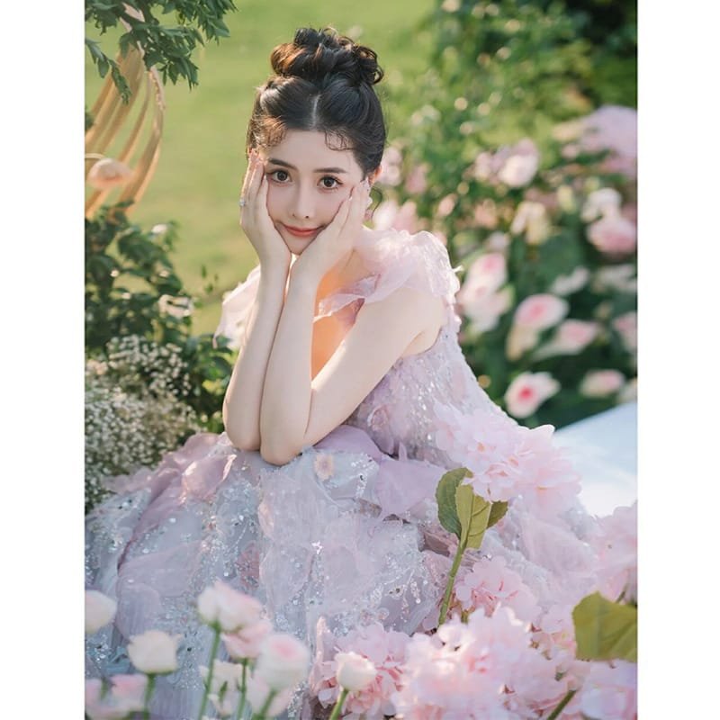 Toast Dress Lace A- Line Style Bridal Marriage Engagement Evening Dress - Image 3