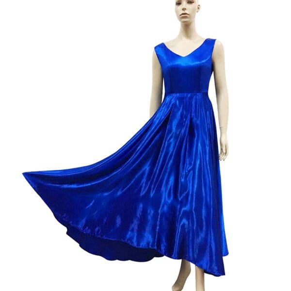 Deep V Neck Sleeveless Backless Bow Ball Evening Dress - Image 4