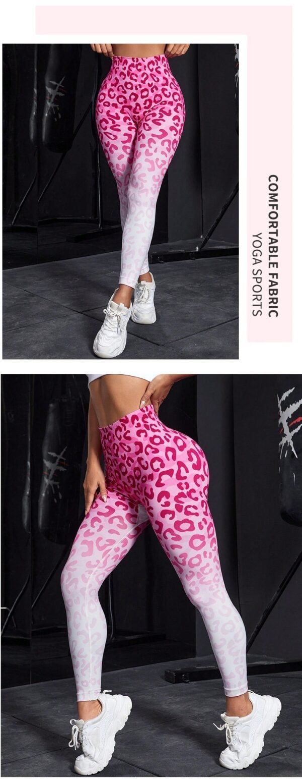 Seamless Cheetah Yoga Pants Tight High Waist Hip Lifting Female - Image 7