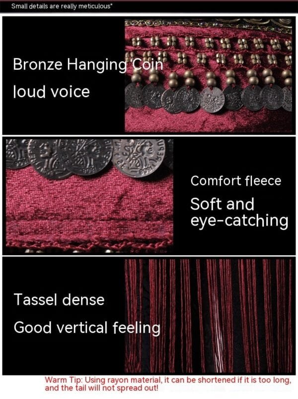 Belly Dance Waist Scarf Performance Tassel Hip Scarf Ethnic Tribe Dance Costume Belly Dance Waist Chain - Image 9