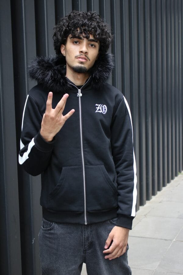 Black Detachable fur jacket