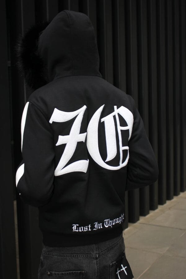 Black Detachable fur jacket - Image 3