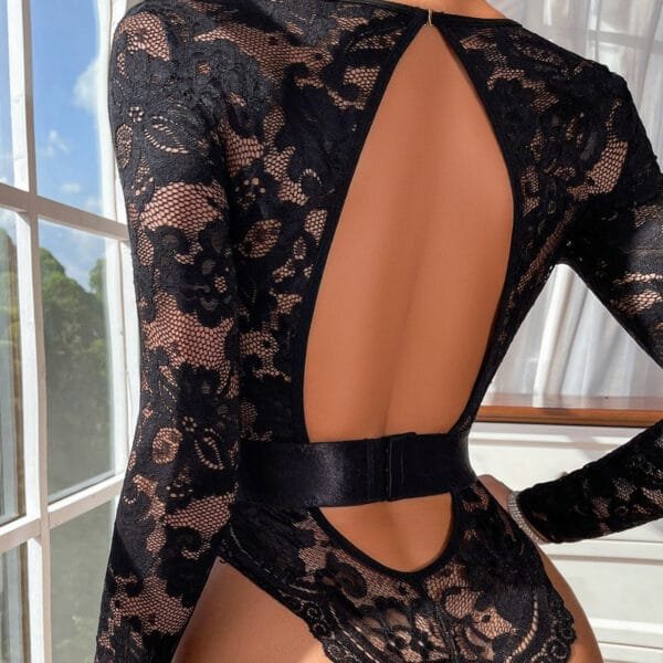 Fashion Special-interest Mesh Transparent Backless Hollow Comfort Jumpsuit - Image 3