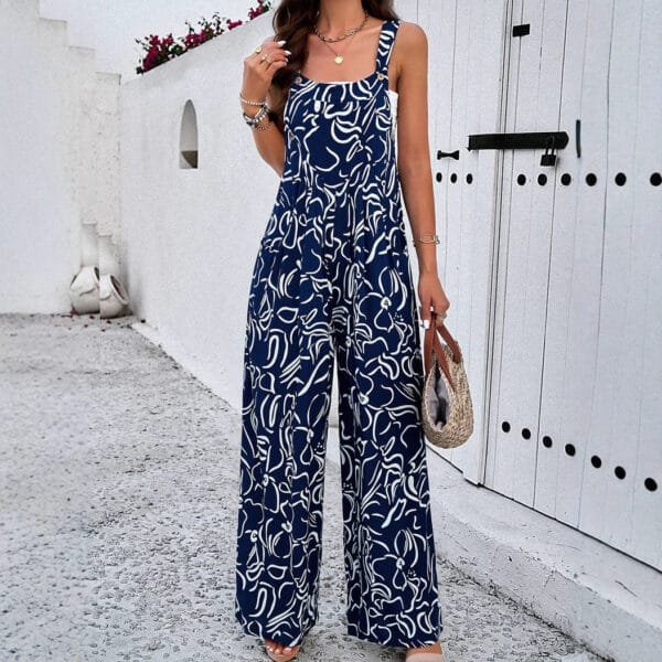 Women's Loose All-match Casual Printed Jumpsuit - Image 5