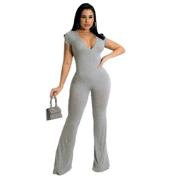 Bell-bottom Pants Short Sleeve Women's Jumpsuit - Image 6