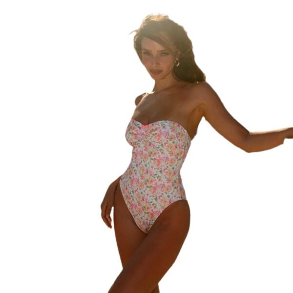 Women's Casual Spaghetti-strap Floral Print Tube Top Bikini - Image 5
