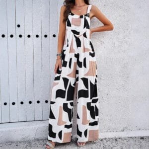 Women's Loose All-match Casual Printed Jumpsuit