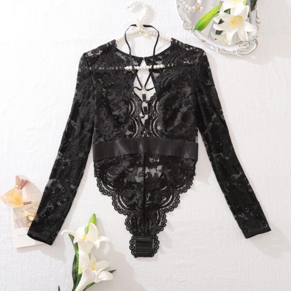 Fashion Special-interest Mesh Transparent Backless Hollow Comfort Jumpsuit - Image 5