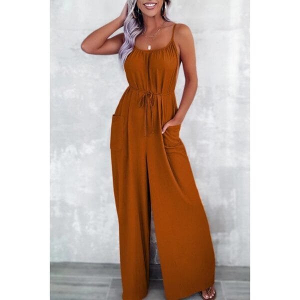 Women's Loose Pockets Suspender Jumpsuit - Image 4
